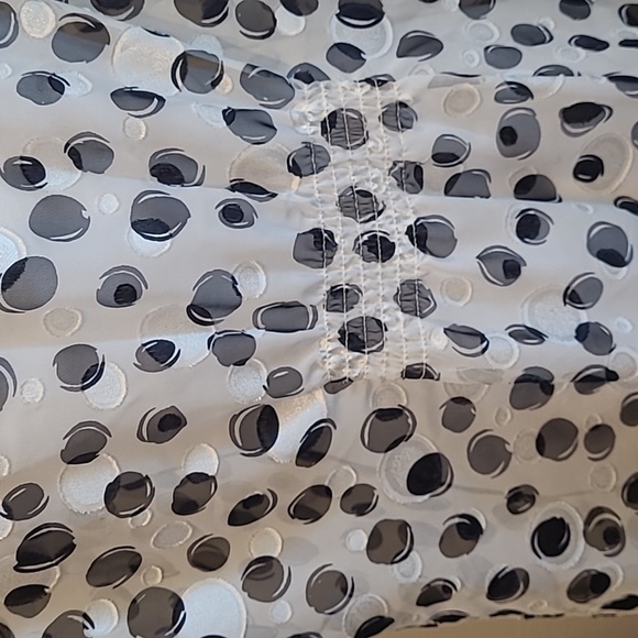 Sheer Long  Sleeve Blouse Navy White 12P - Picture 6 of 6